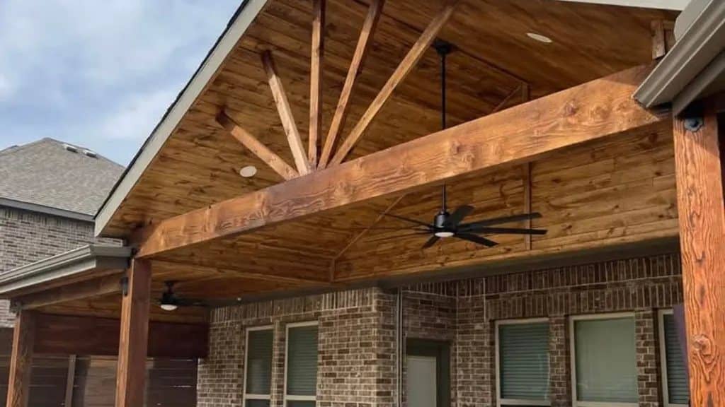 cedar patio cover gable sunburst truss